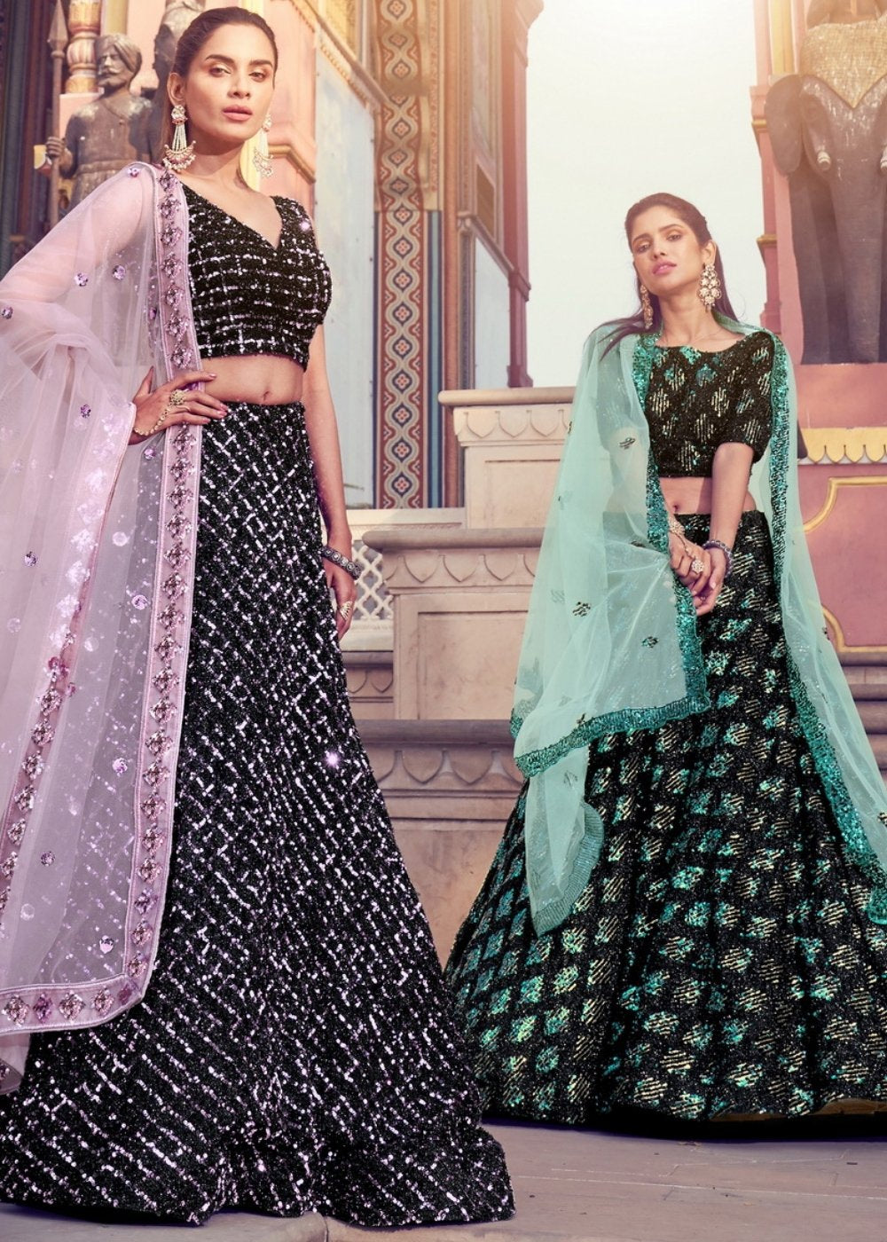 Lehenga Choli | Designer Indian Collection | Lashkaraa | Reception outfit,  Sequins lehenga, Indian fashion